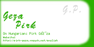 geza pirk business card